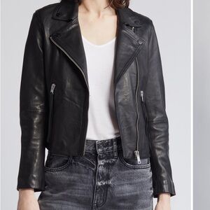 LIKE NEW All Saints Black Dalby Leather Biker Jacket